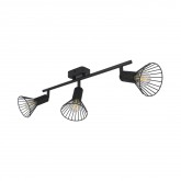 Lámpara de techo lineal direccionable POSEIDON 3 focos Black